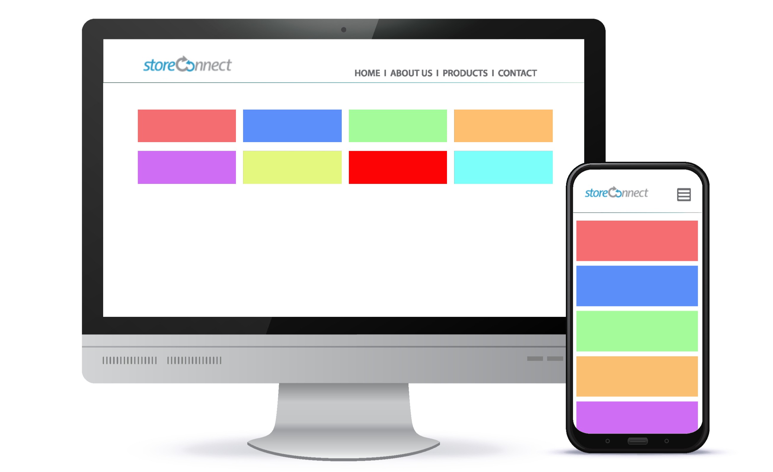 Example of how 'Full width on smaller screens and four columns on larger' displays