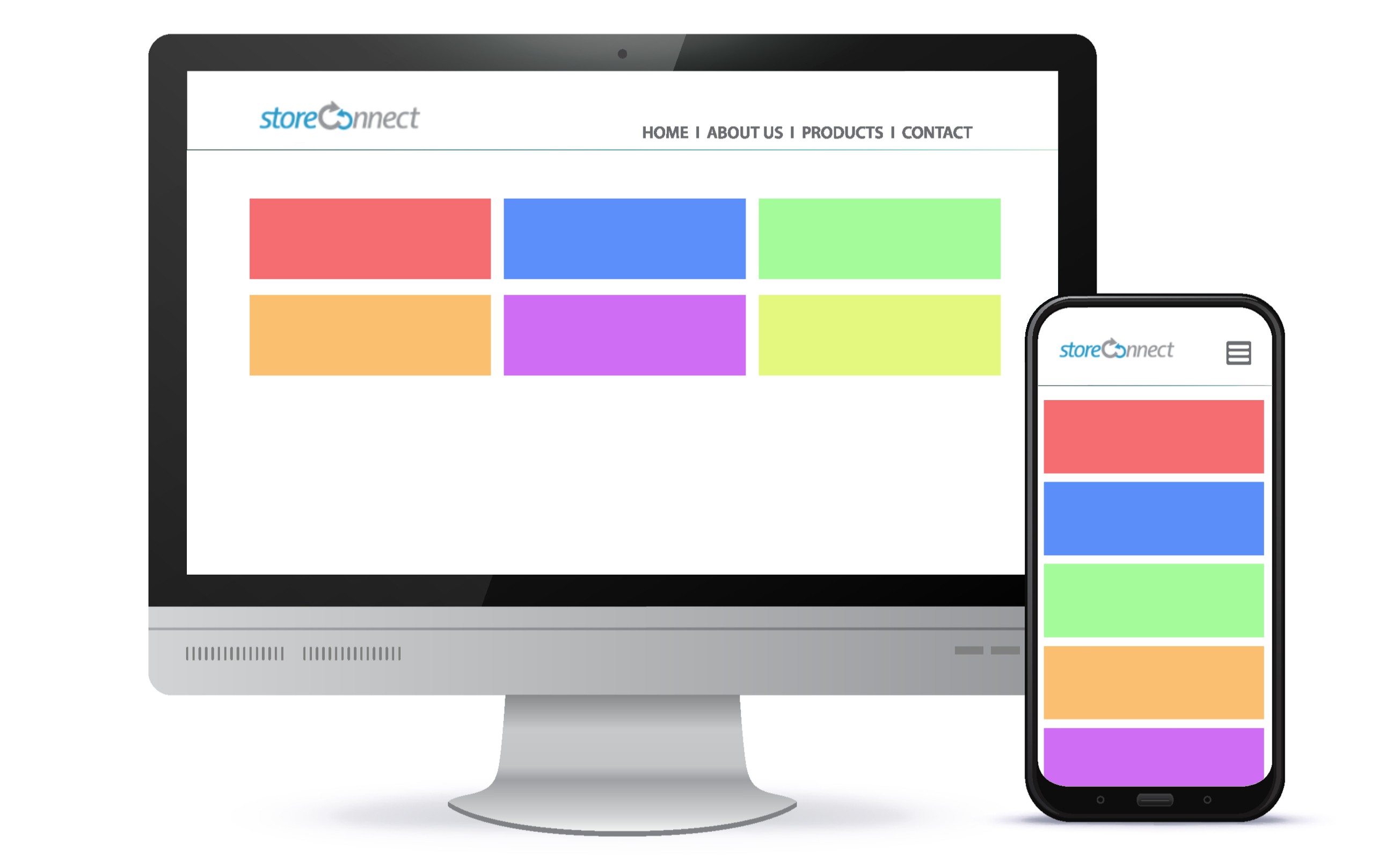 Example of how 'Full width on smaller screens and three columns on larger' displays