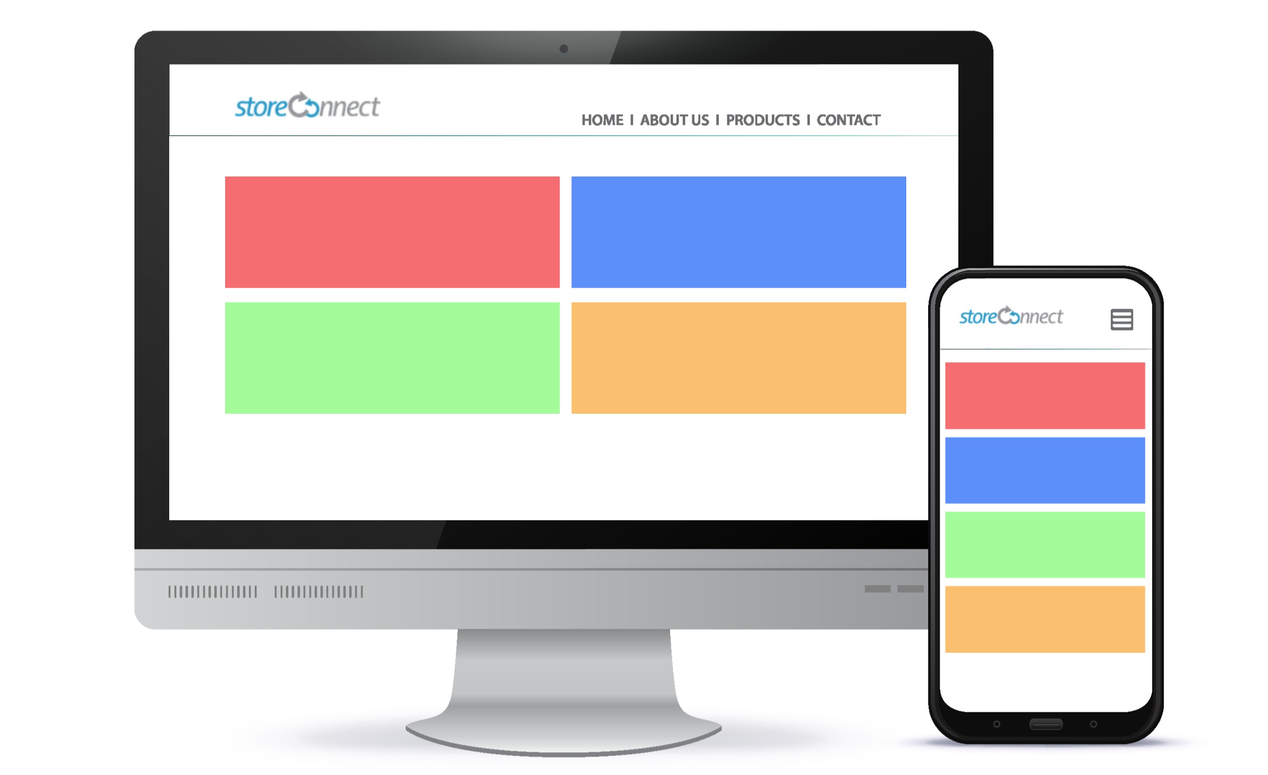 Example of how 'Full width on smaller screens and two columns on larger' displays