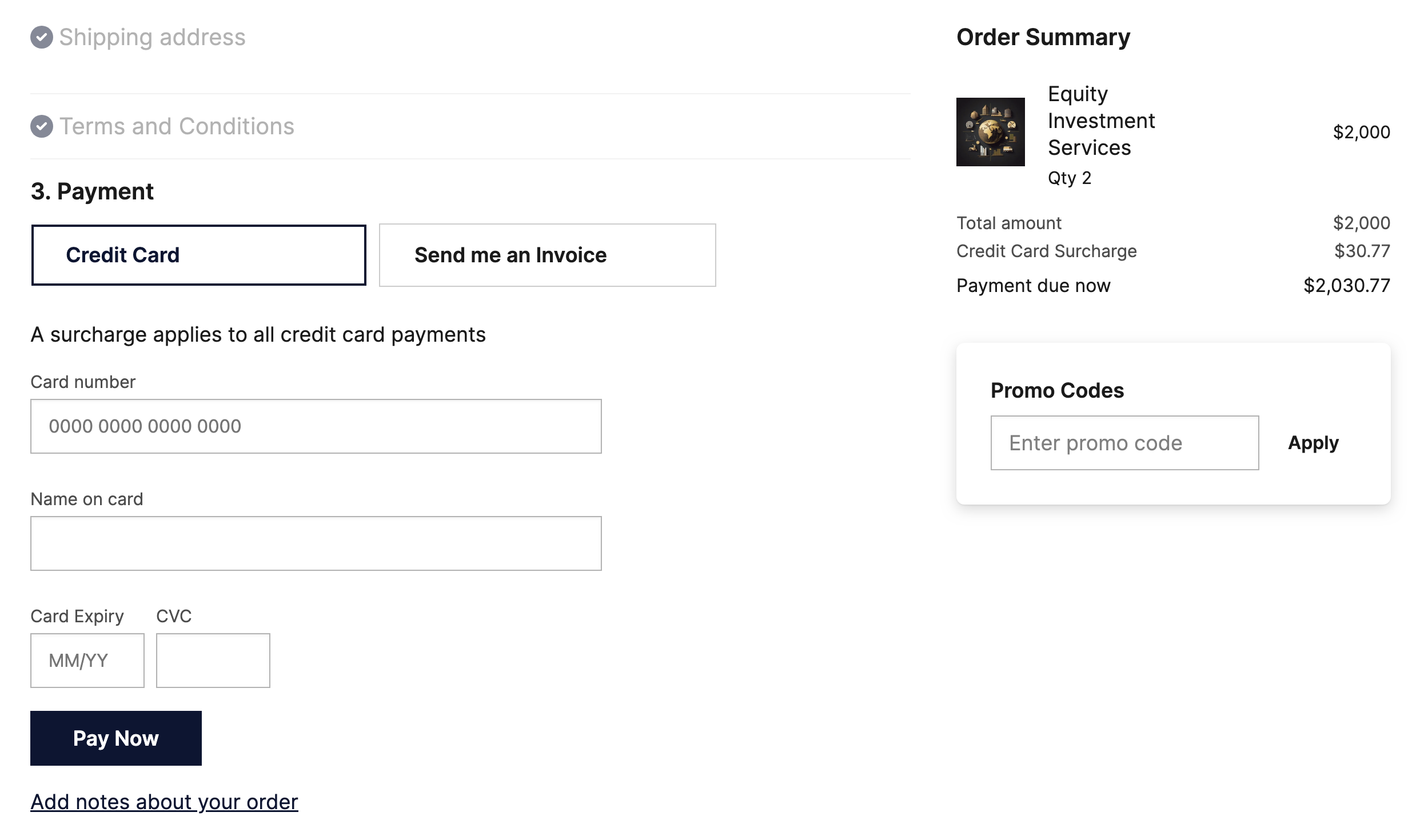 Surcharge Checkout