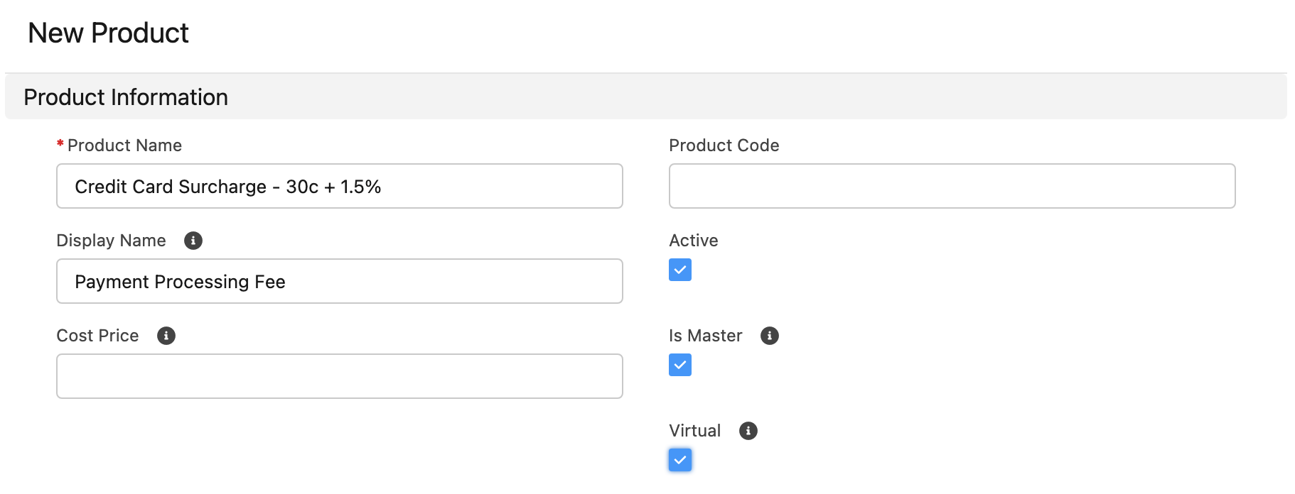 Surcharge Product