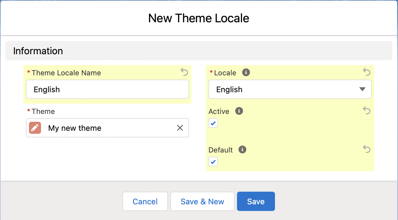 New theme locale