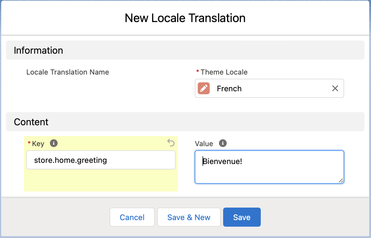 Second locale translation